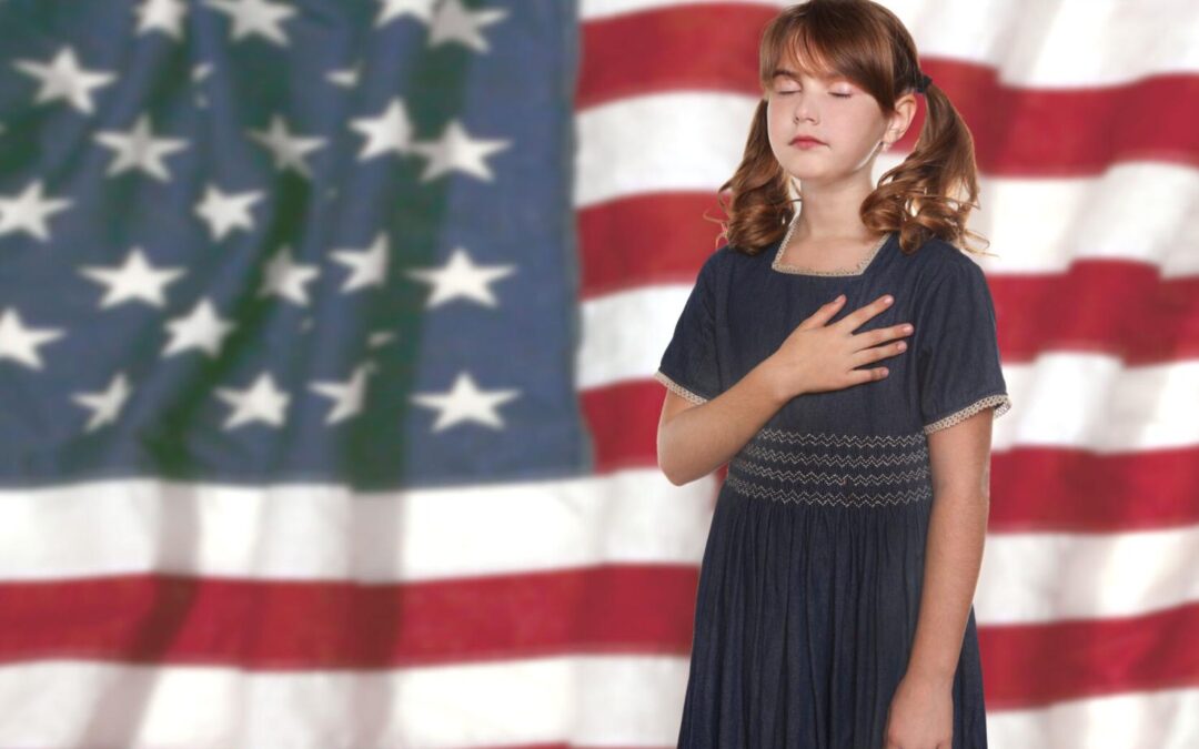 Pledge of Allegiance photo of schoolgirl